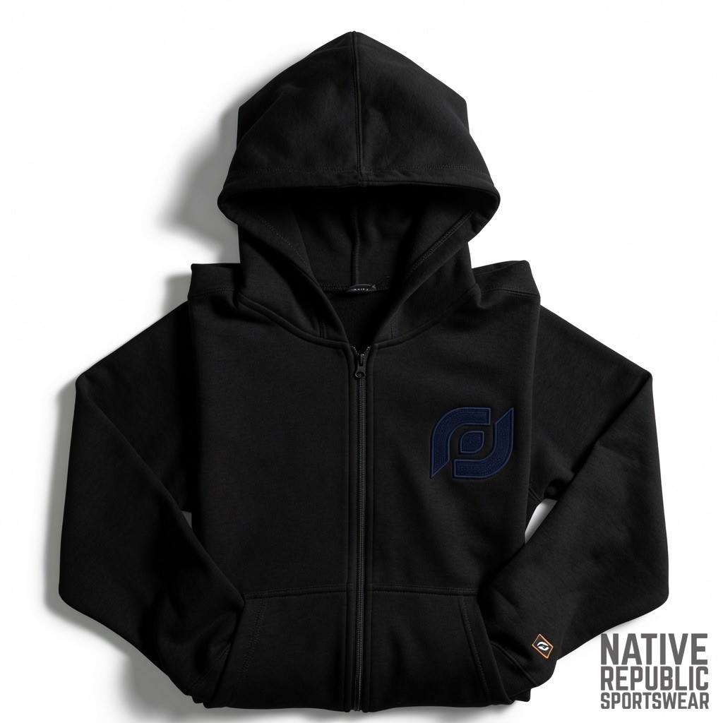 Embroidered Full-Zip Hoodie